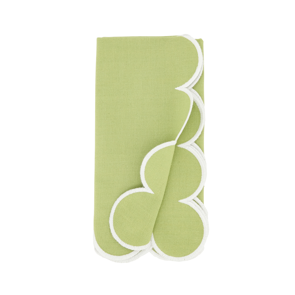 Green Scalloped Napkin