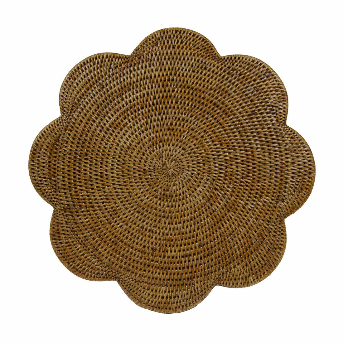 Caspari Rattan Scalloped Placemat