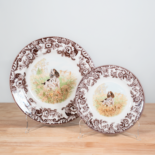 Spode Woodland Plates, English Springer Spaniel