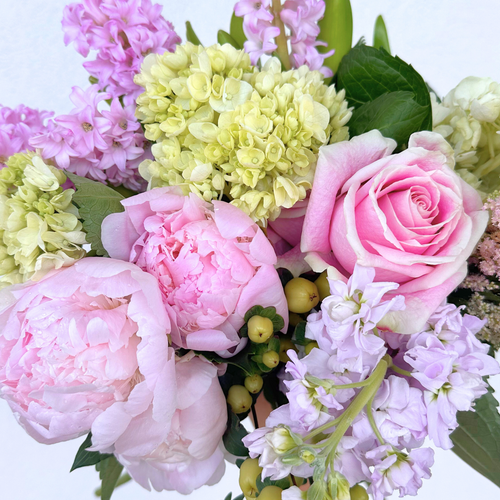 Designer's Choice Arrangement - Green & Lavender Hues