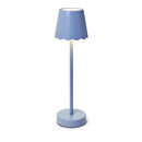 LED Cordless Table Lamp with Scalloped Edge Shade - Blue