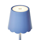 LED Cordless Table Lamp with Scalloped Edge Shade - Blue