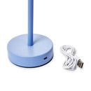 LED Cordless Table Lamp with Scalloped Edge Shade - Blue
