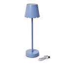 LED Cordless Table Lamp with Scalloped Edge Shade - Blue