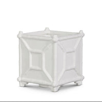 6" White Bamboo Planter