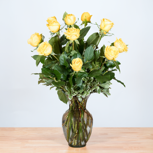 Yellow Classic Roses Arranged
