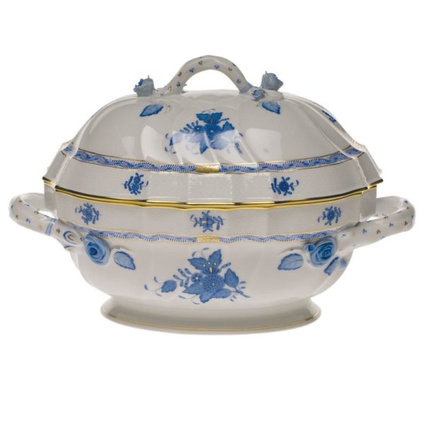Chinese Bouquet Tureen w Branch Handles