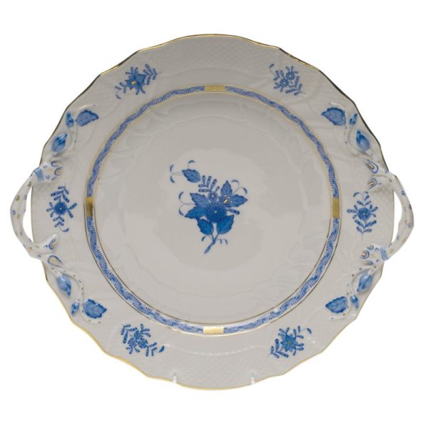 Chinese Bouquet Chop Plate w Handles