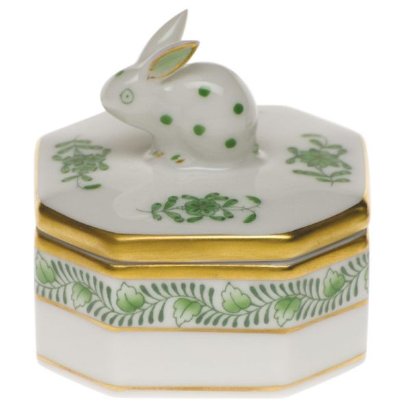 Chinese Bouquet Petite Octagonal Box w Bunny